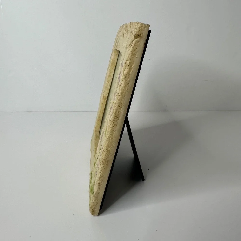 2 Picture Frames Leaf Impression & Floral Foxglove Textured Cottagecore Tabletop